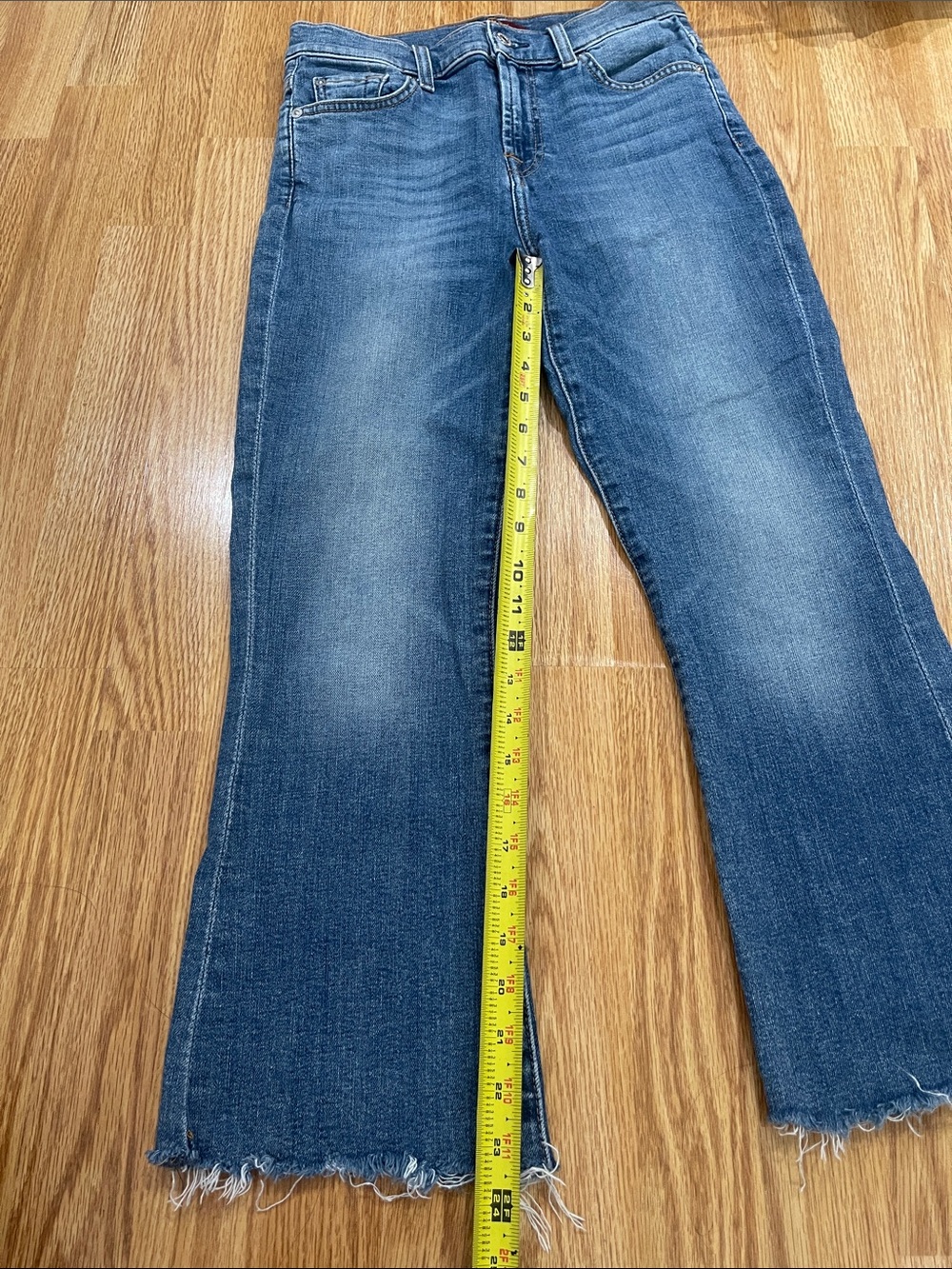 7 For All Mankind- Medium Blue Flare Jeans - Picture 4 of 6